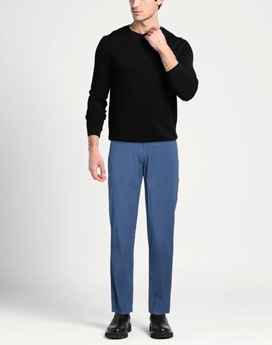 Man Pants Navy Size 34 Cotton, Elastane