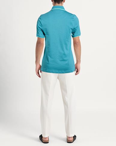 Man Polo shirt Turquoise Size XXL Cotton