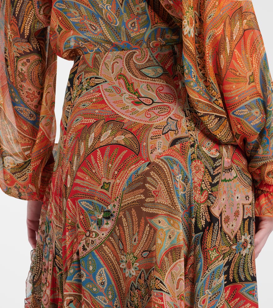 Printed silk maxi skirt