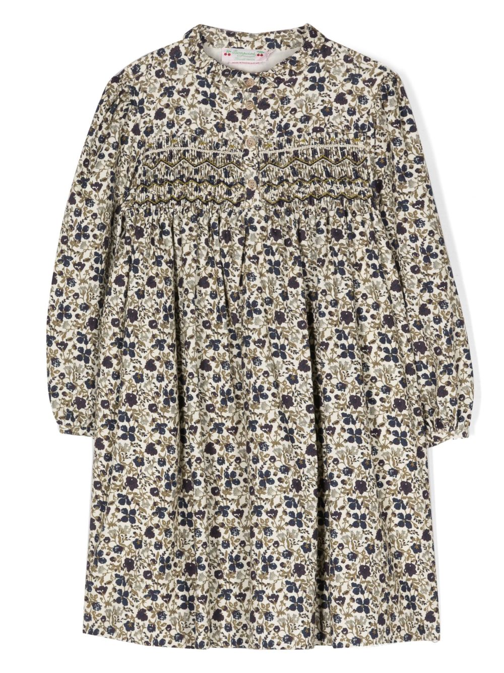 Floral-print flared dress - Neutrals