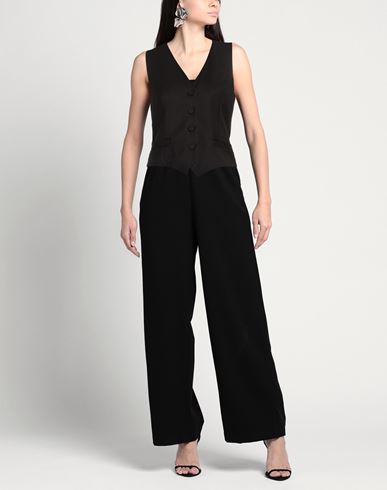 H2o Italia Woman Tailored Vest Black Size 4 Polyester, Viscose, Elastane