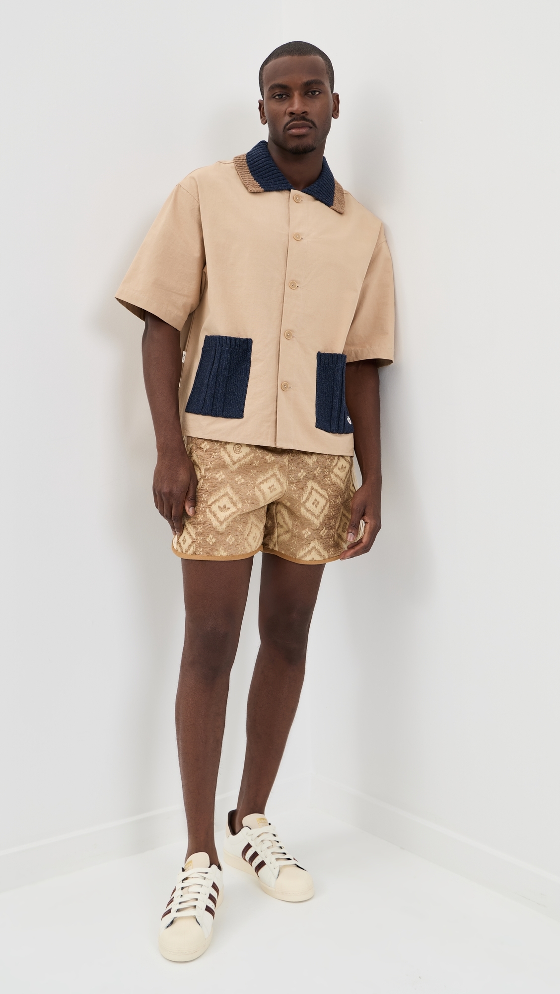 X Edison Chen Ikat Shorts 5.5 Warm Sandstone