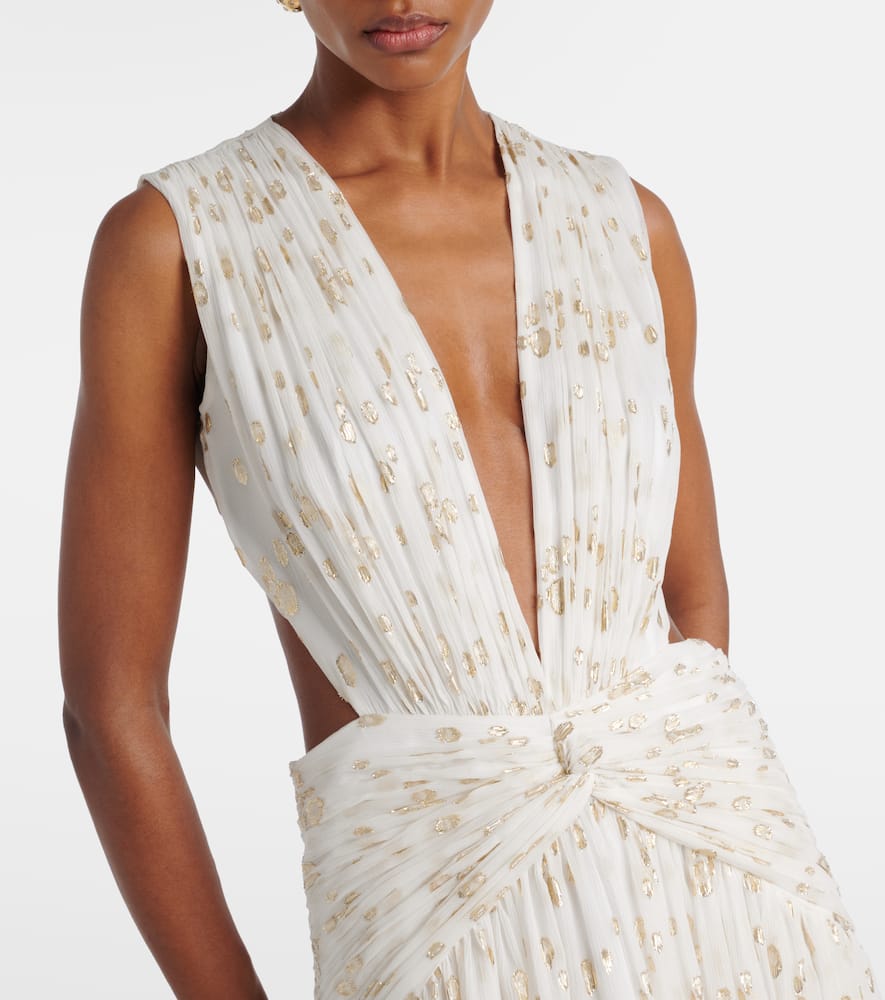 Luccia cutout silk jacquard gown