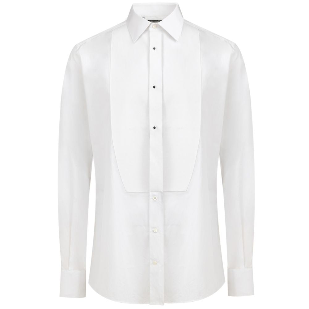 Cotton Poplin Tuxedo Dress Shirt — White