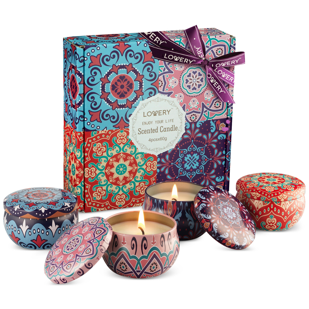 Soy Scented Candles - Aromatherapy Tin Can Candle Gift Set
