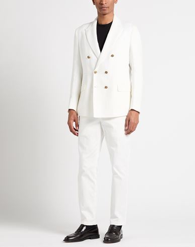 Man Blazer White Size 40 Linen