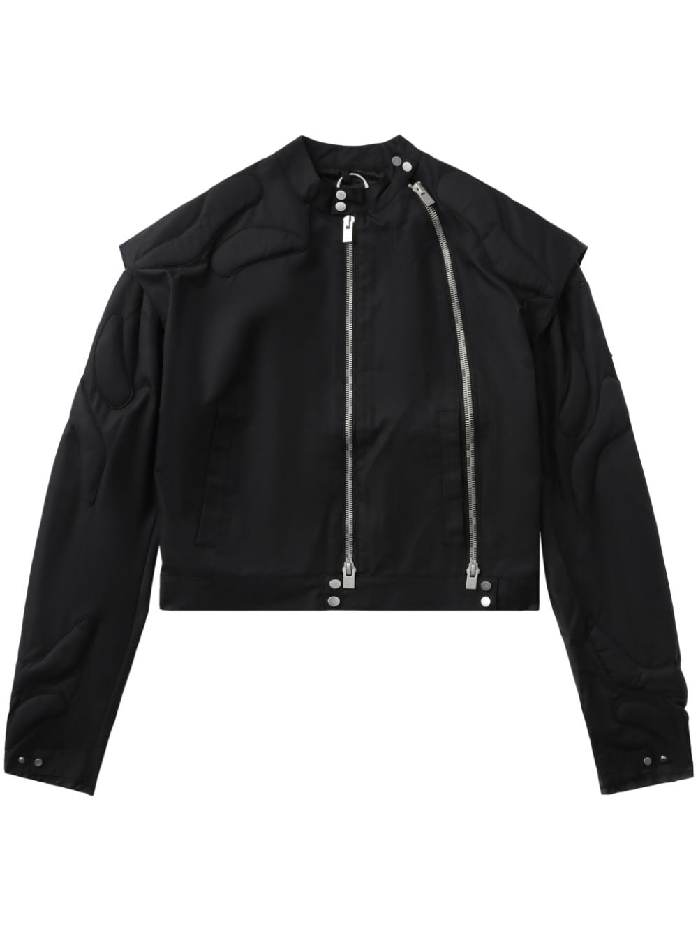 Zip-detail bomber jacket - Black