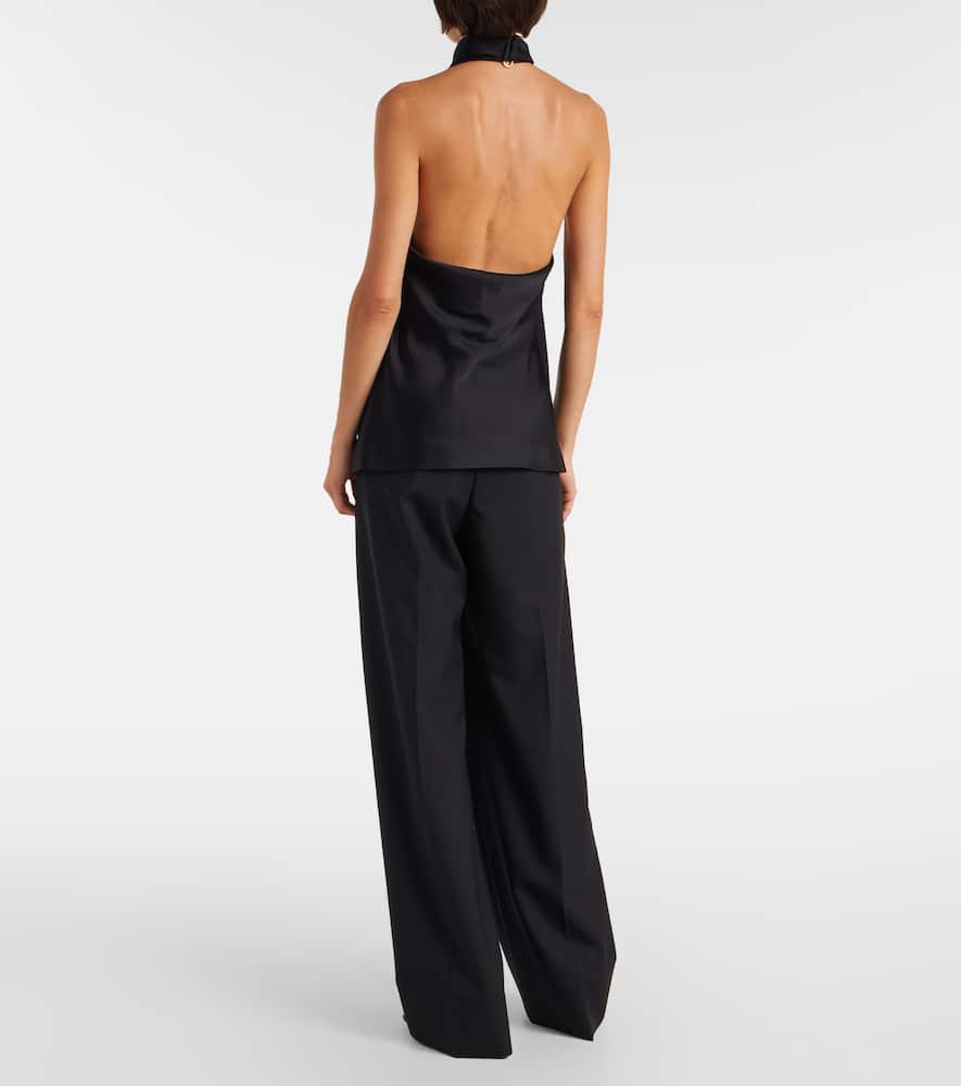 Halterneck satin top