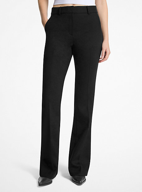Bootcut Stretch Wool Blend Pants