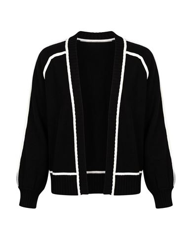 Woman Cardigan Black Size 8 Viscose, Polyester, Polyamide