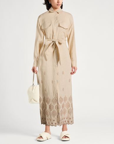 Woman Maxi dress Beige Size 2 Cotton
