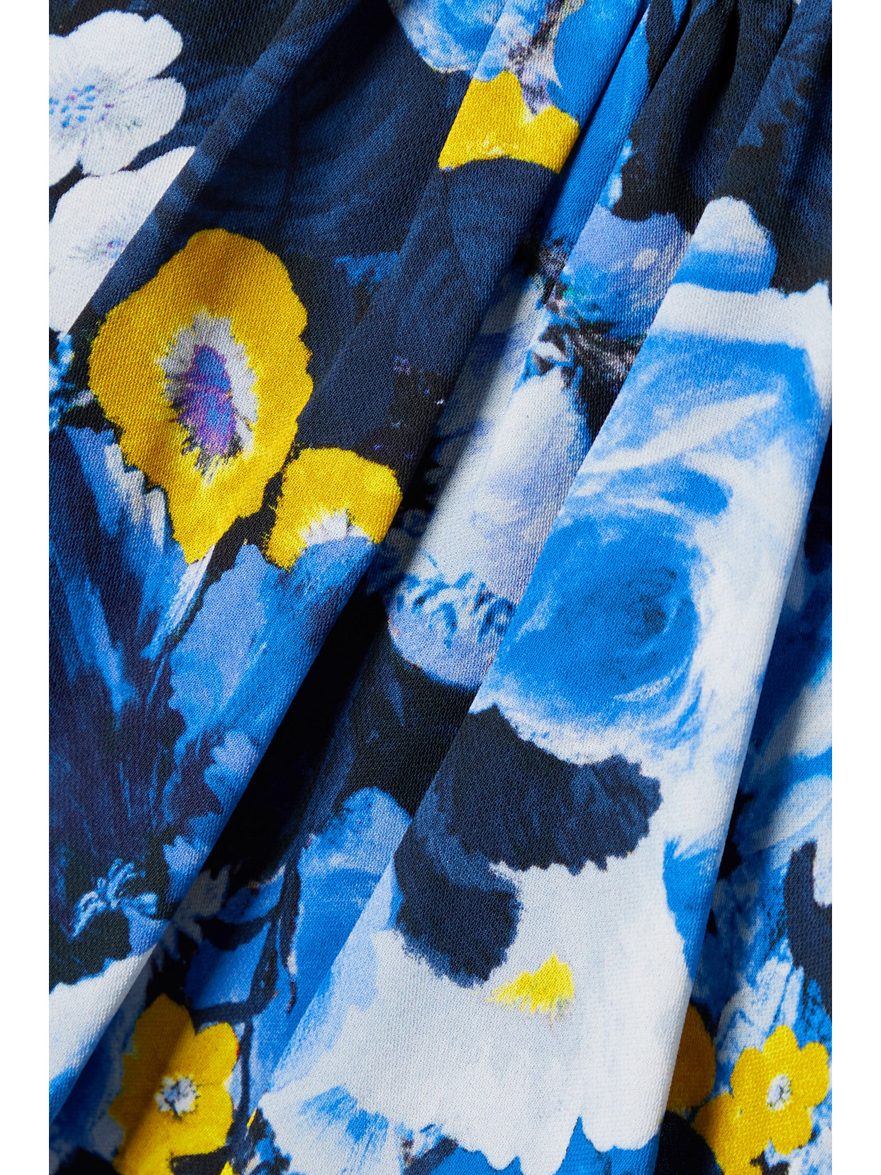 Floral-print Georgette Midi Dress - Blue