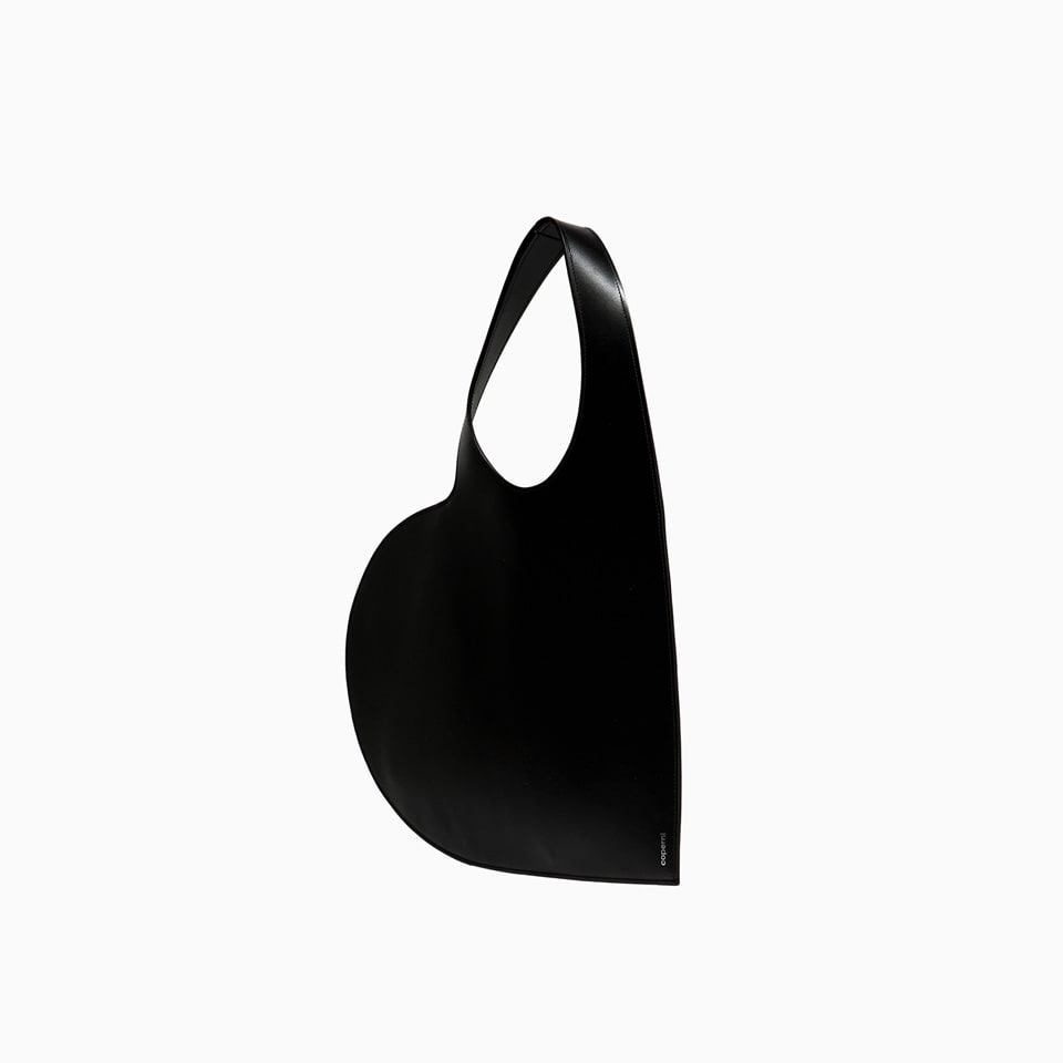 Heart-shape leather tote bag