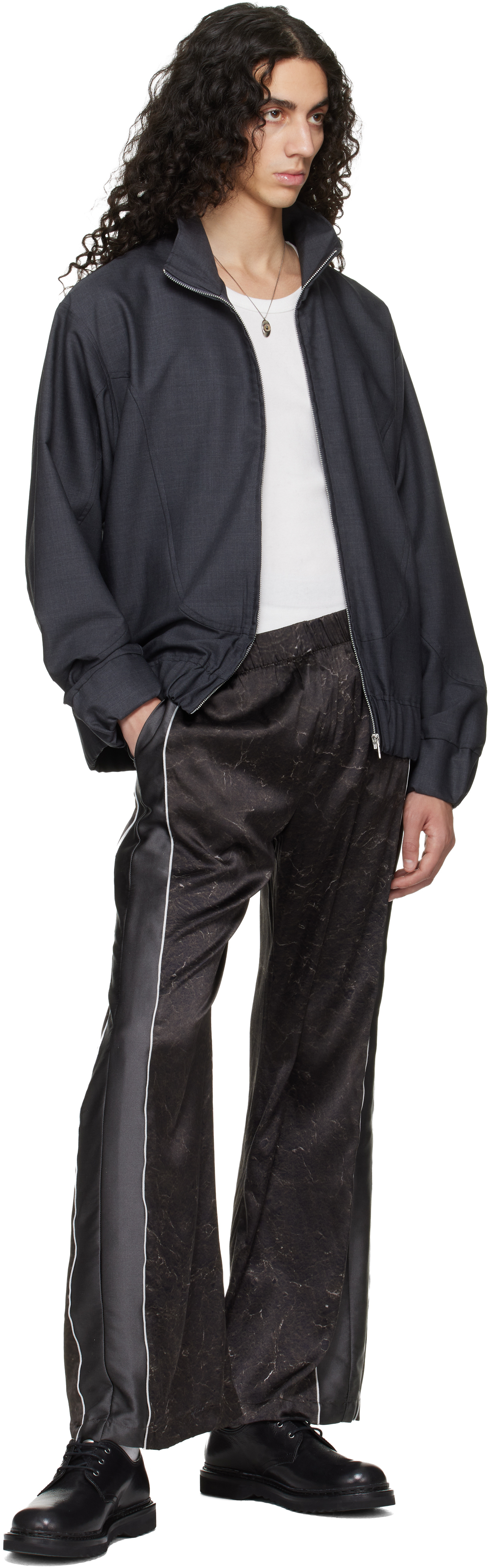 Brown Satin Silk Football Track Pants