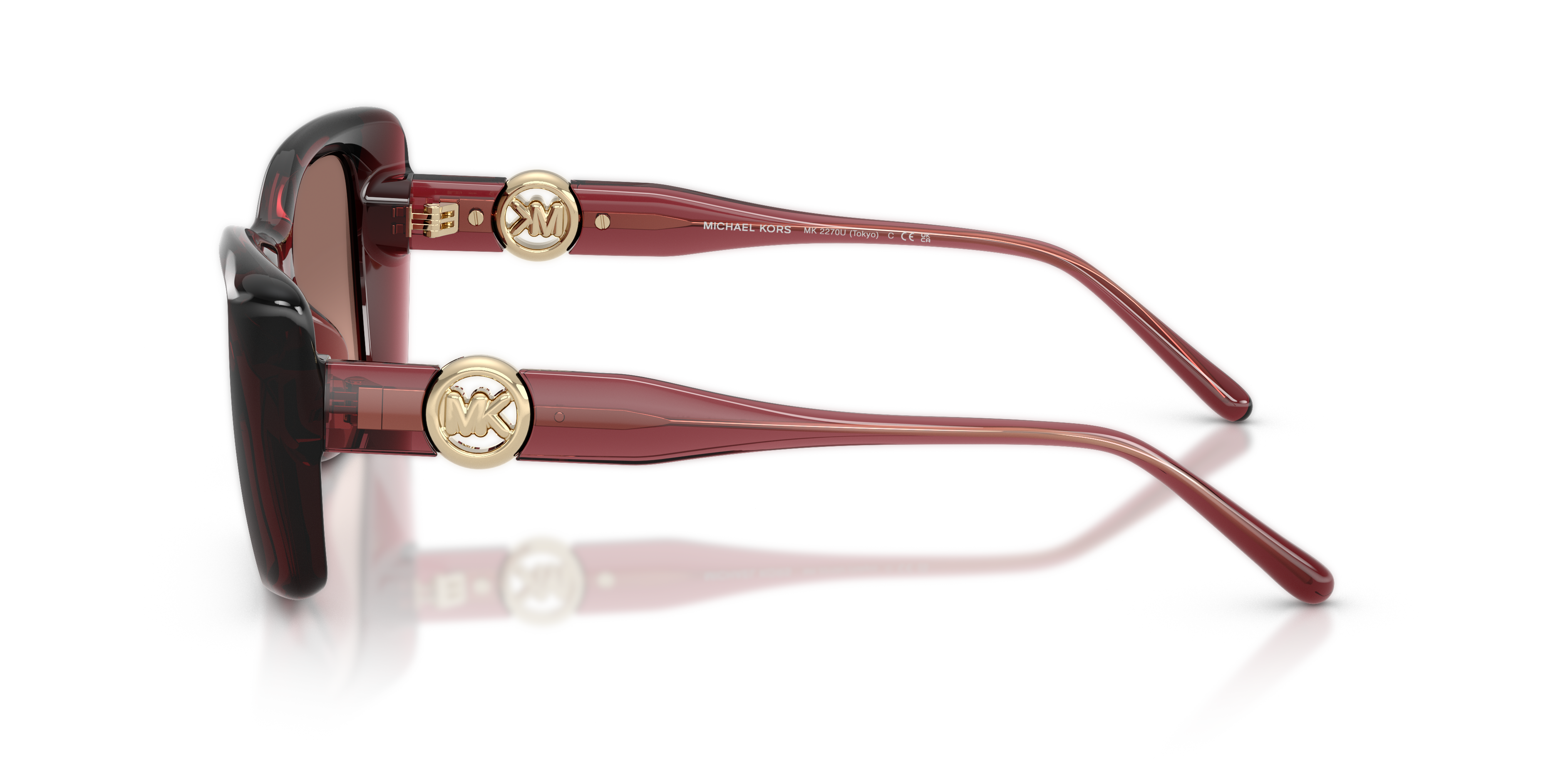 Michael Kors Vrouw Michael Kors MK2270U TOKYO 317513 Zonnebrillen Geïnjecteerd Bruin Roos Kwadraat Normaa