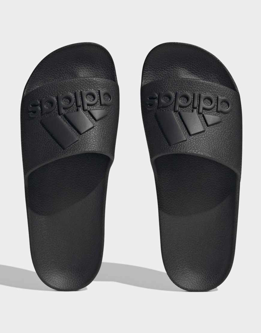 Adilette aqua slides in core black / core black / core