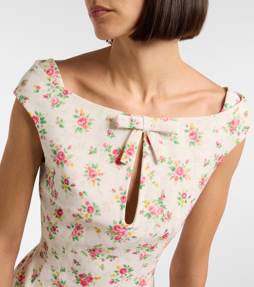 Bow-detail floral top