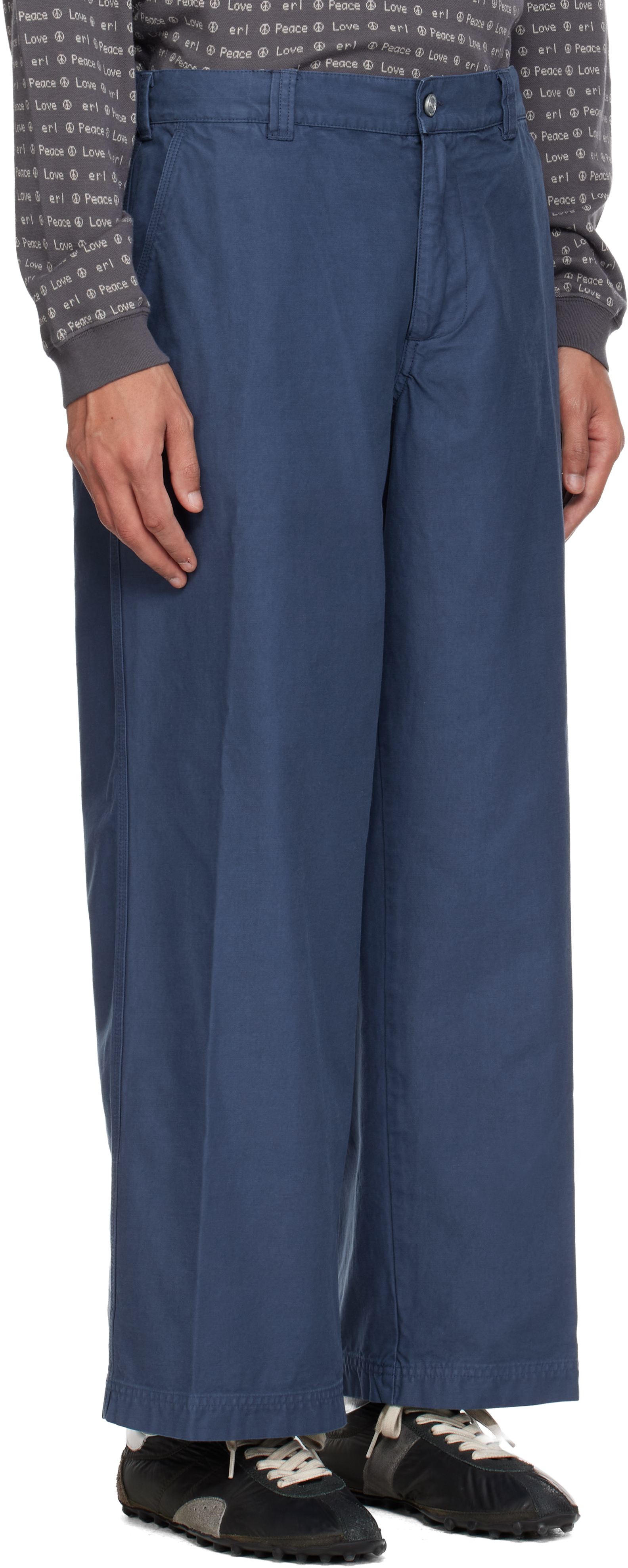 Navy Chino Woven Trousers
