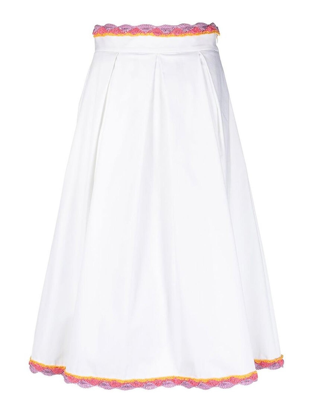 White lace-trim skirt