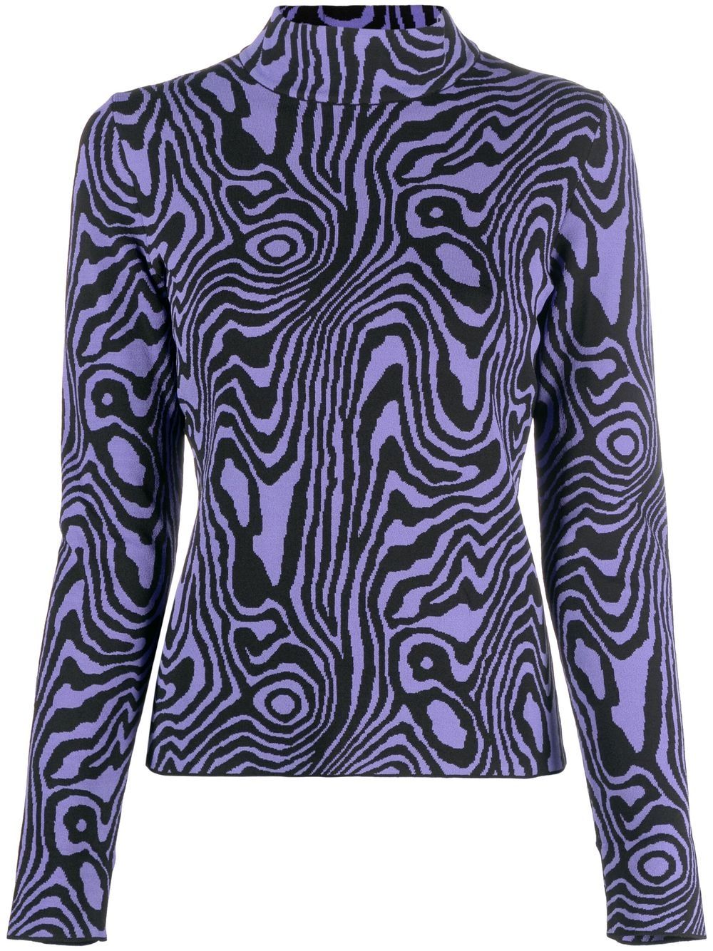 Graphic-print roll-neck jumper - Purple