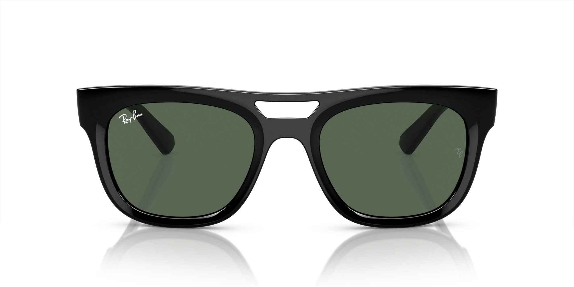 Ray - Ban Unisex Ray - Ban RB4426 PHIL 667771 Sunglasses Injected Black Green Squared Norma