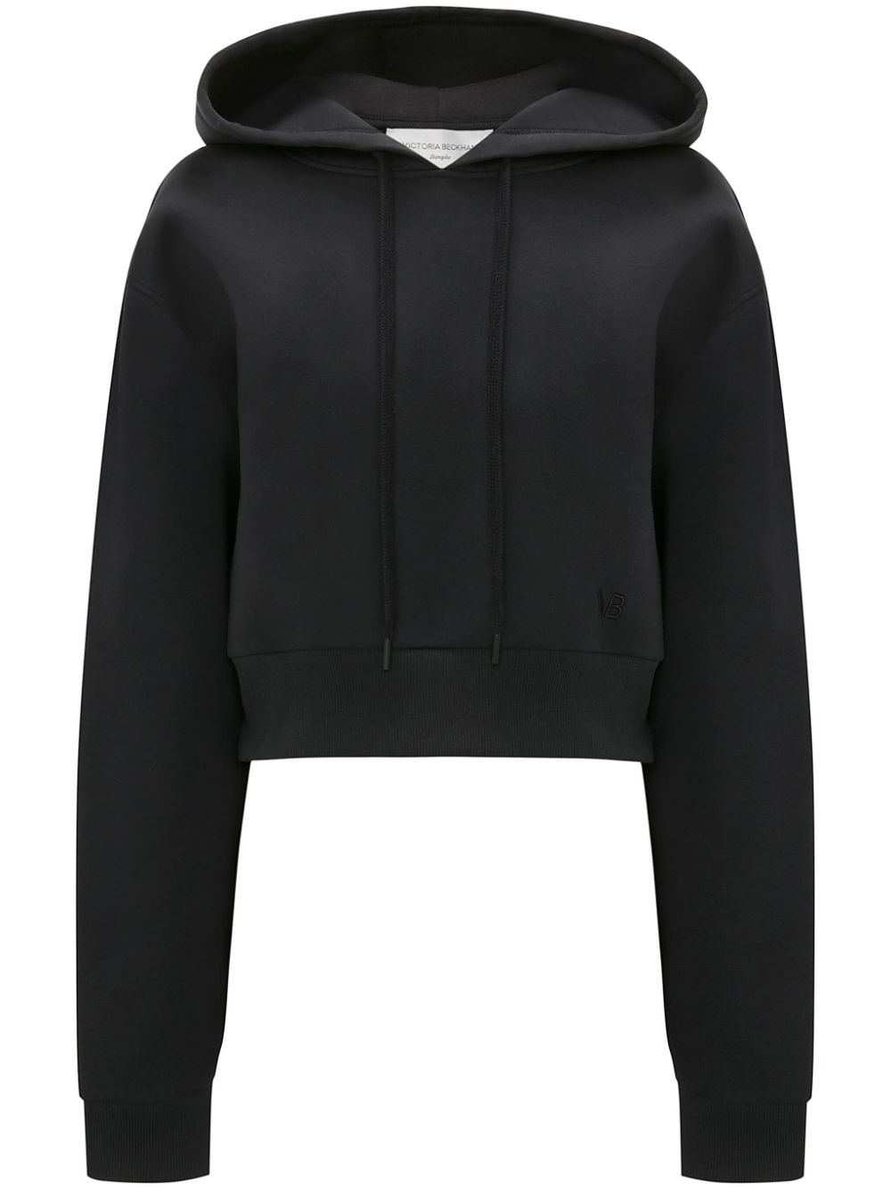 Logo-embroidered cotton-blend hoodie - Black