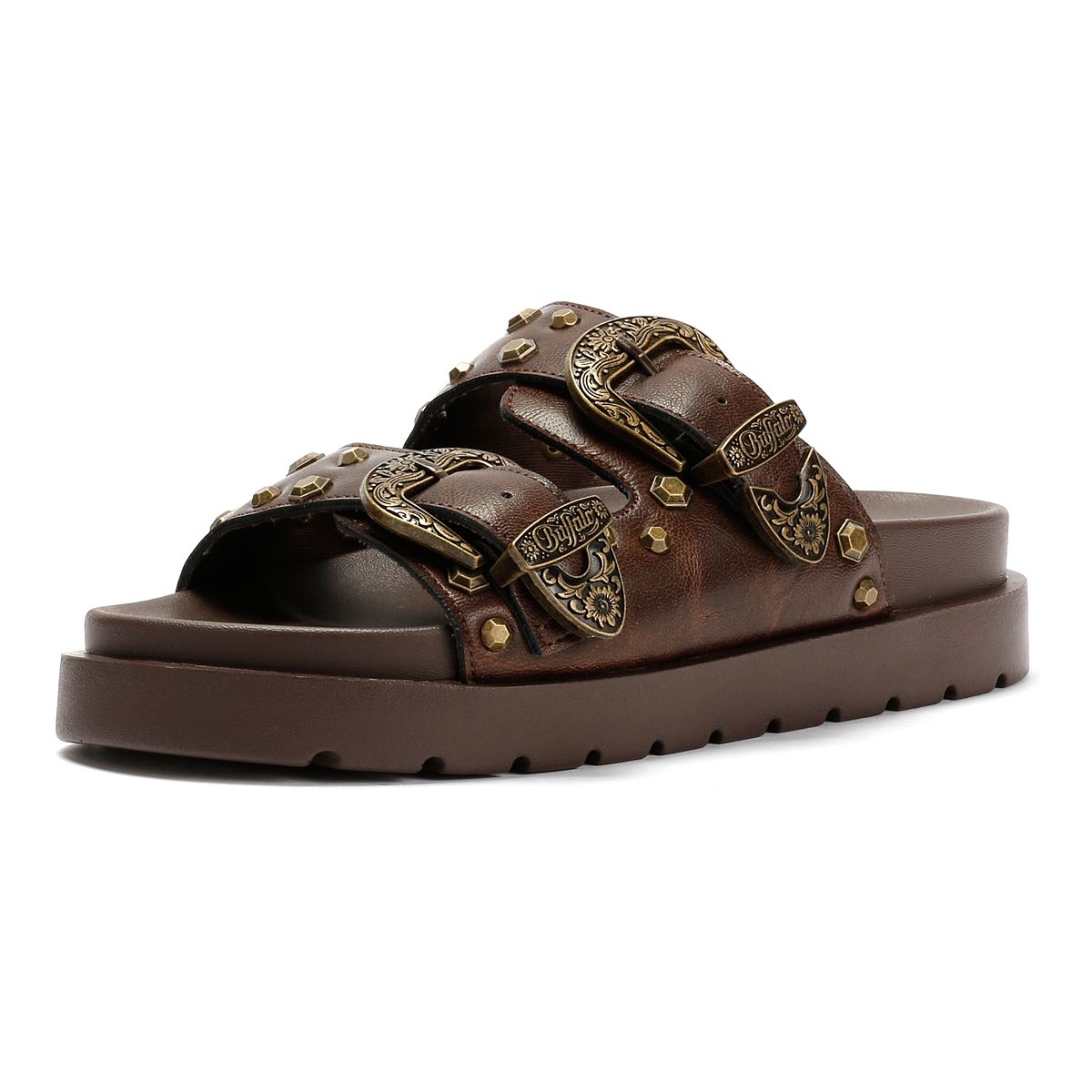 Buffalo Raya Ari West Leather Women's Brown Sanda