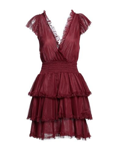Soallure Woman Mini dress Burgundy Size 6 Polyamide