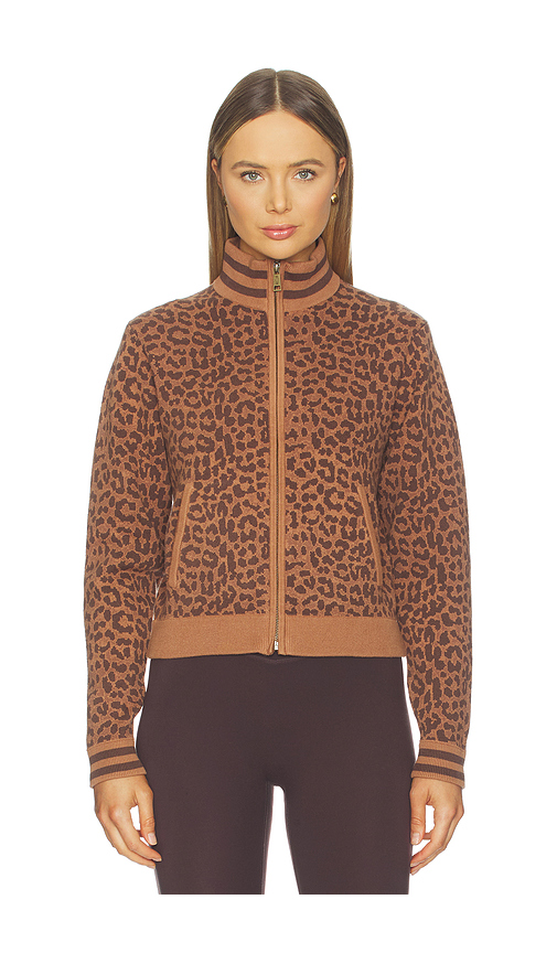 THE UPSIDE Malawi Margot Knit Jacket in Brown. M. Also in S