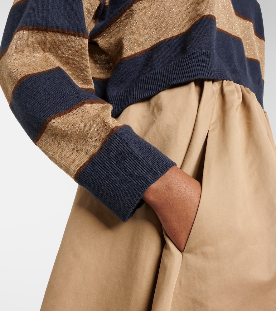 Wool, cashmere, and silk polo sweater