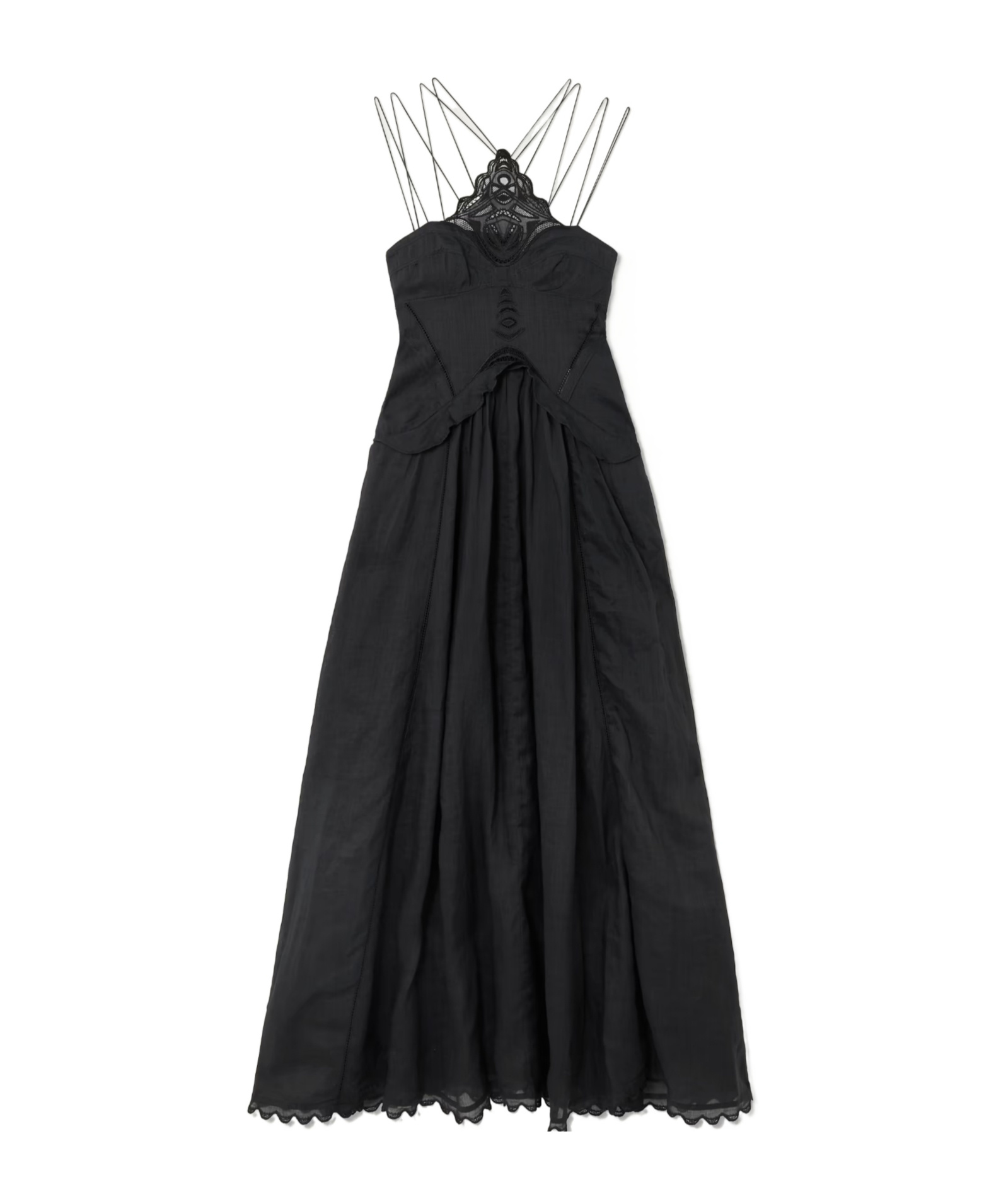 Lindy lace-trimmed embroidered dress