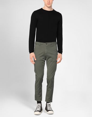 Man Pants Military green Size 28 Cotton, Elastane