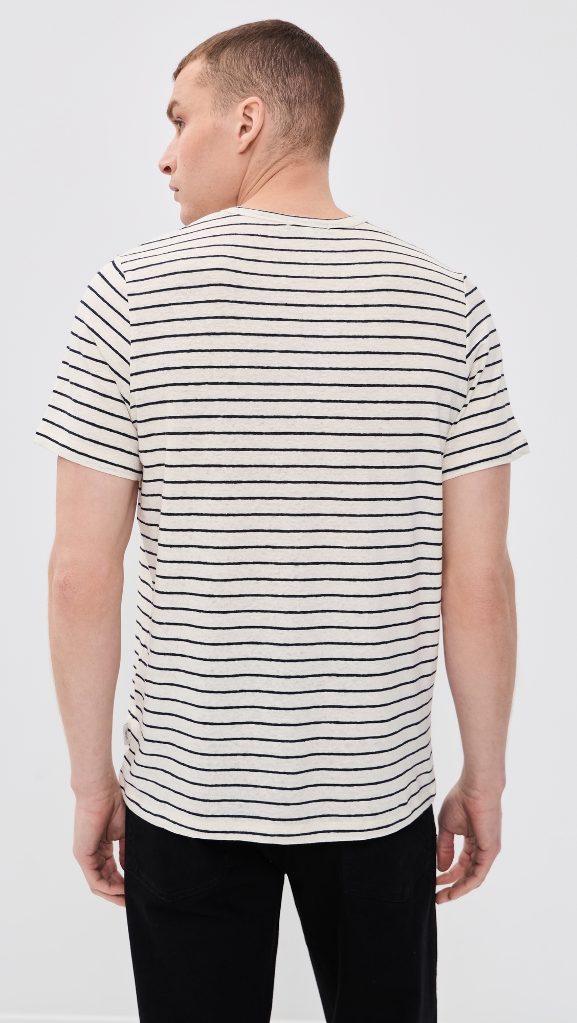 Stretch Linen Tee Midnight/Egret