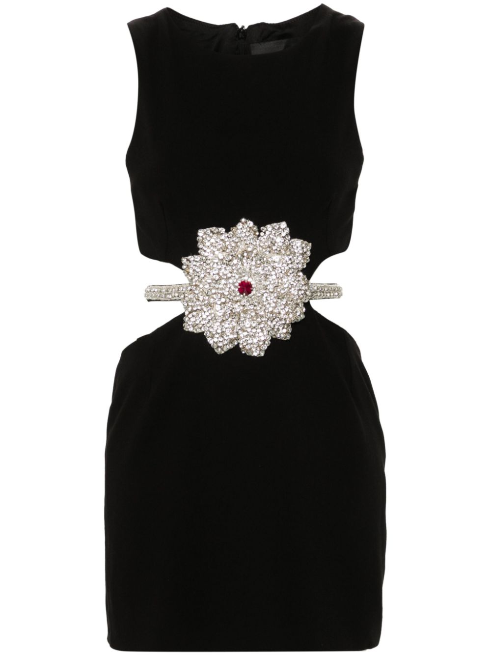 Crystal-embellished mini dress - Black