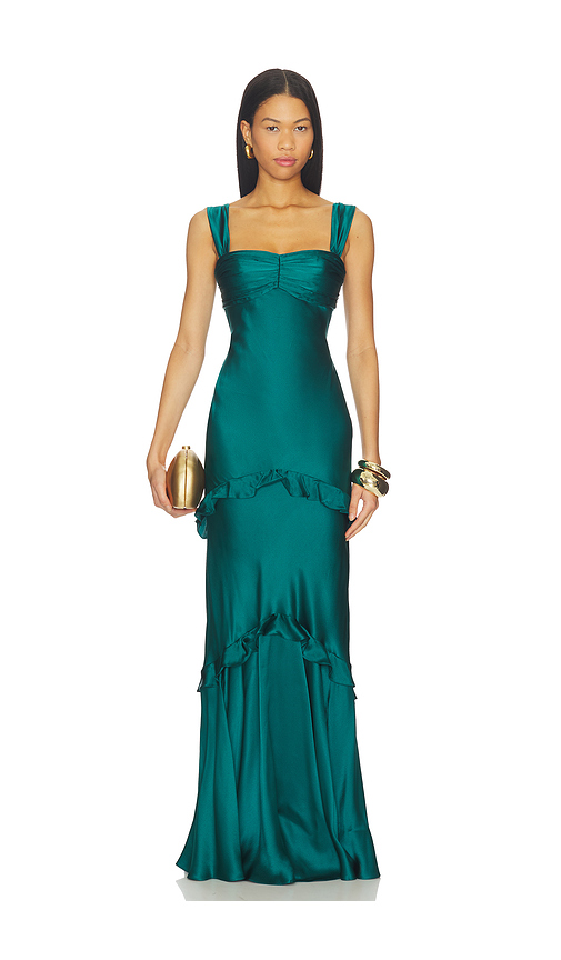 SALONI Selma Long Dress in Teal. 10. Also