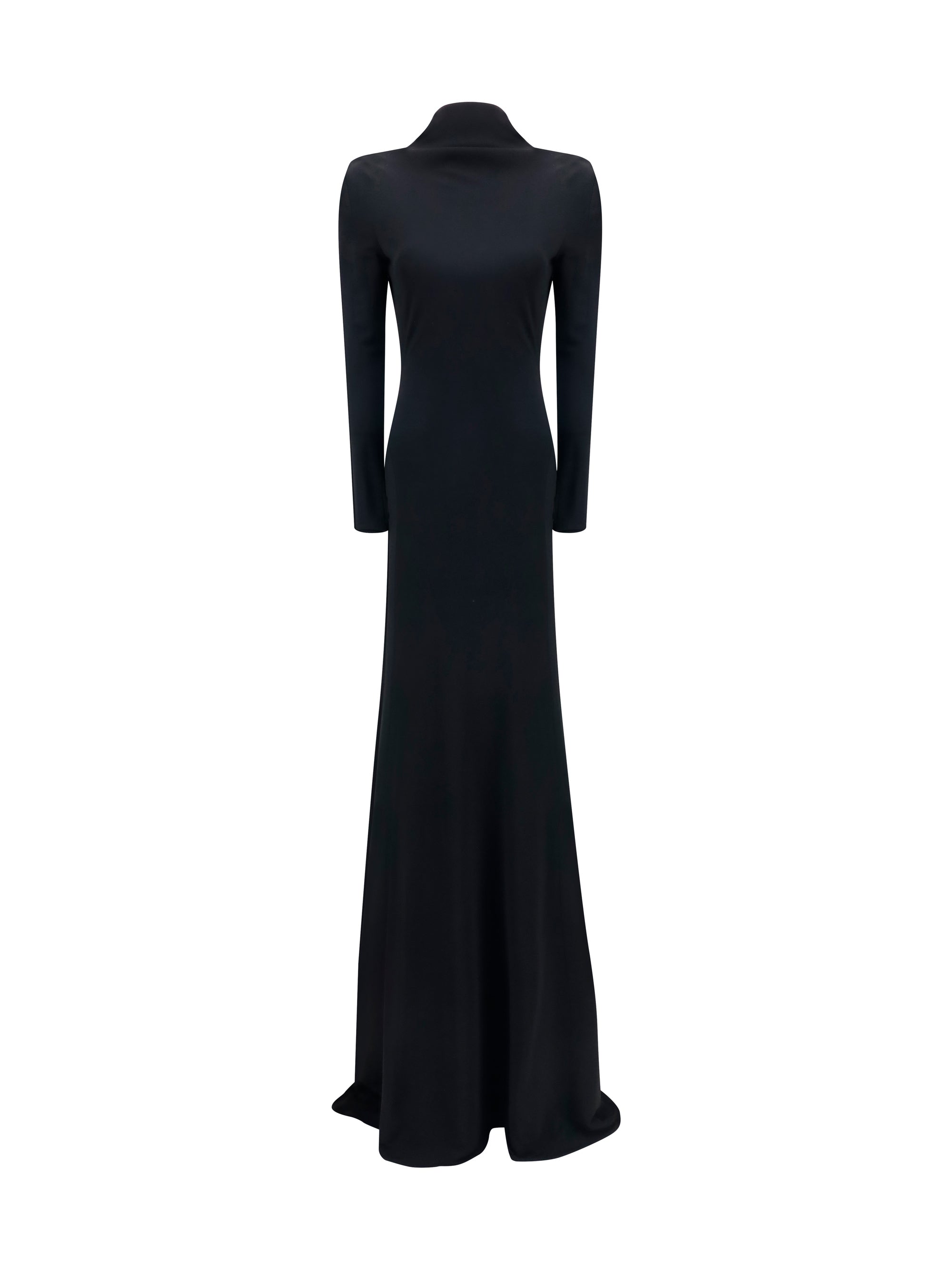 Long-Sleeved Evening Dress — Black