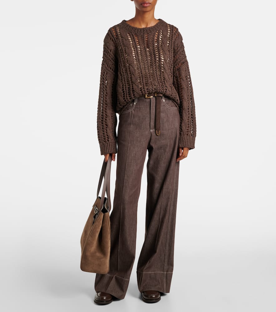 Jute and cotton-blend sweater