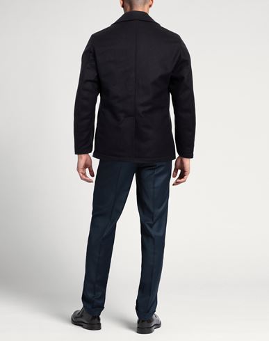 Man Coat Midnight blue Size L Wool, Polyamide