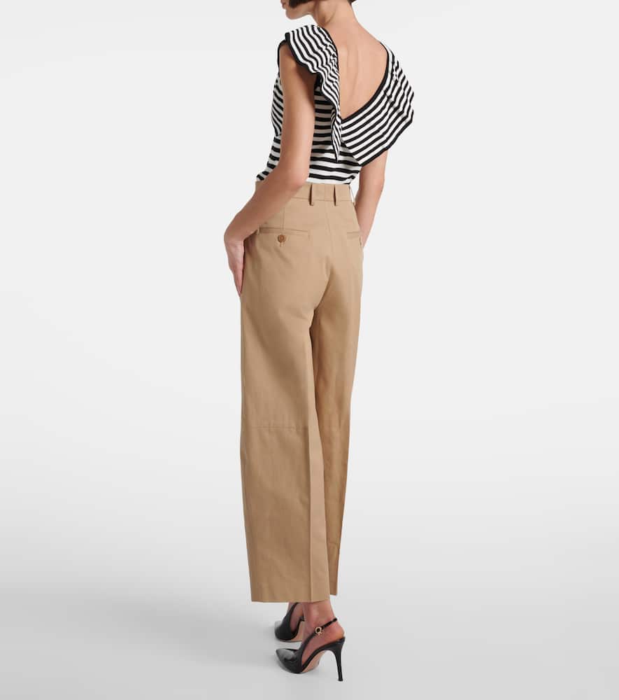 Dash high-rise cotton wide-leg pants