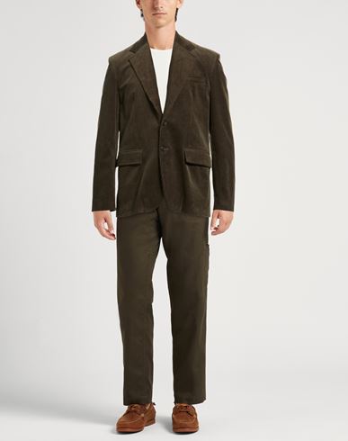 Man Blazer Military green Size 38 Cotton, Elastane