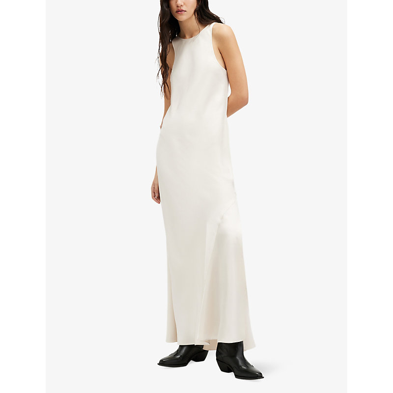 Womens Cream White Erin Two-in-one Crochet-jumper Organic-cotton Maxi Dress