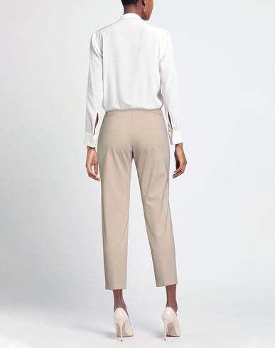 Woman Pants Beige Size L Cotton, Polyamide, Elastane