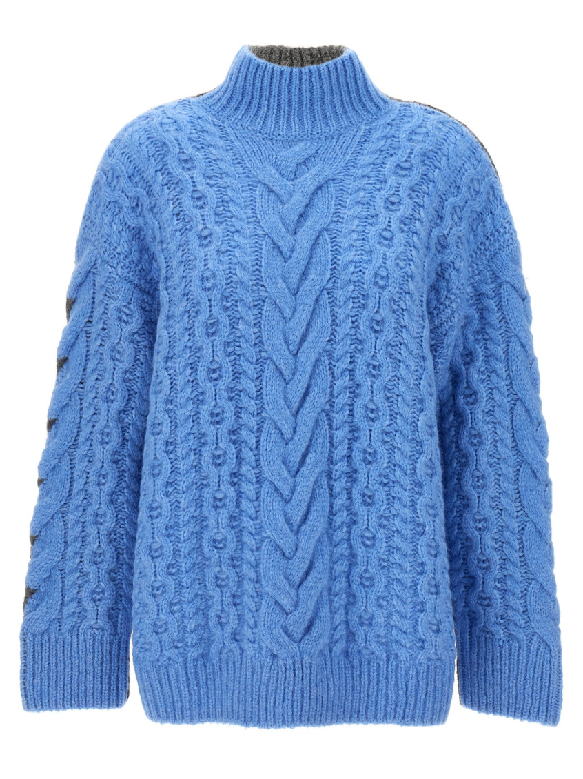 Two-tone Alpaca Blend Turtleneck Sweater
