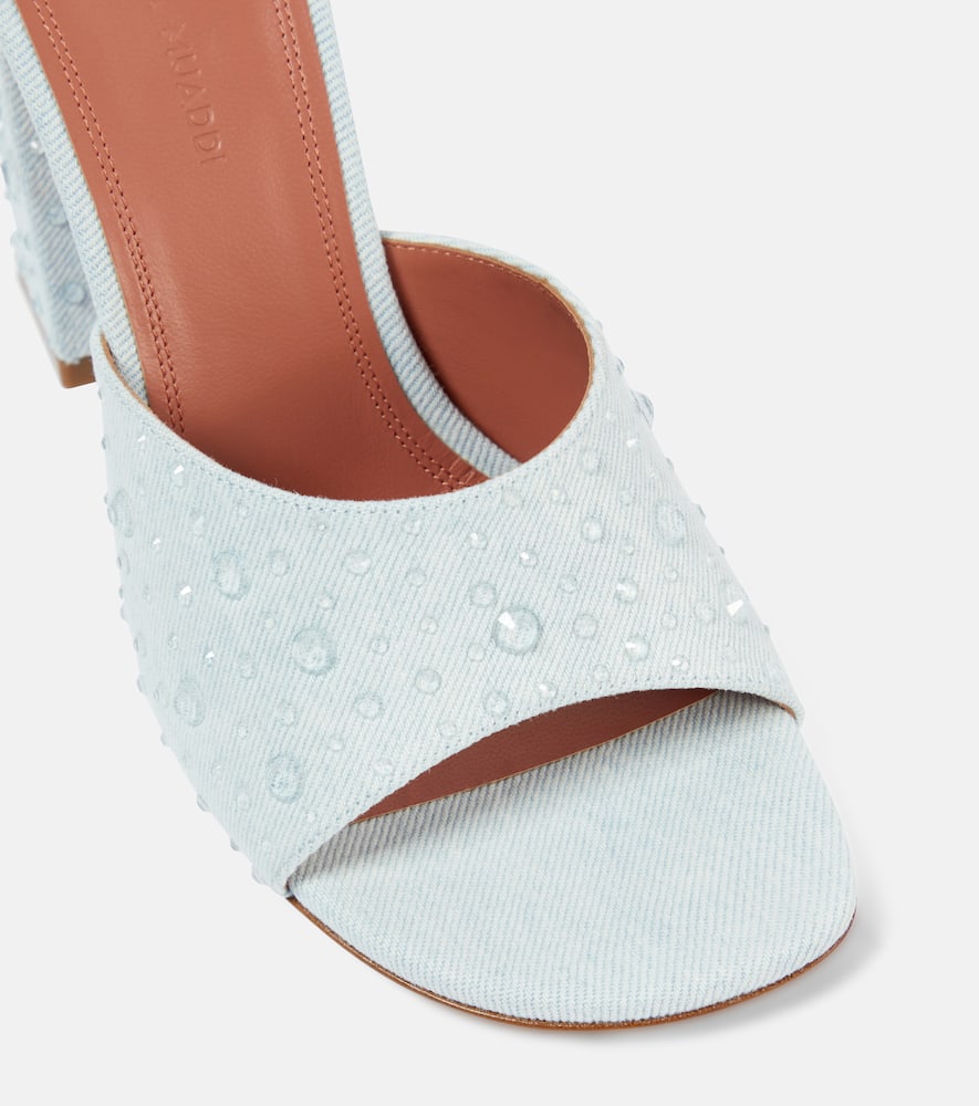 Brigitte 95 denim and leather mules