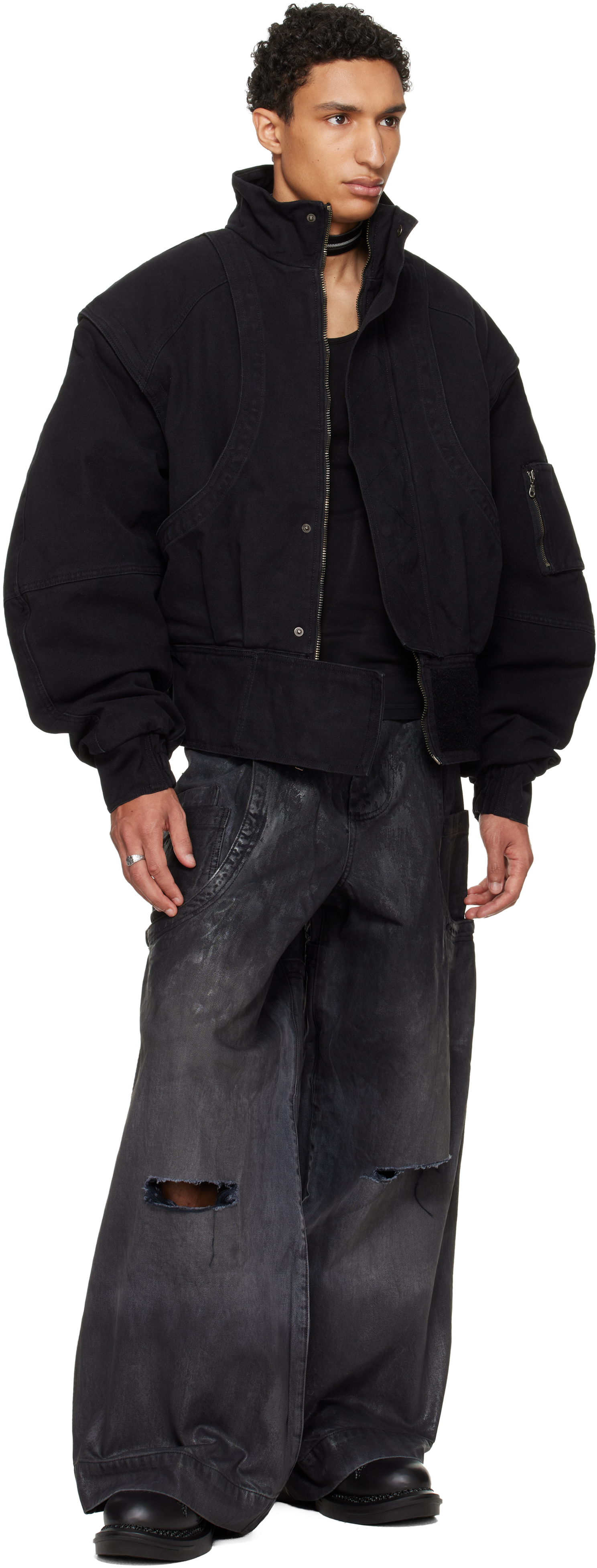 Black Sevar Rof Low Pocket Jeans