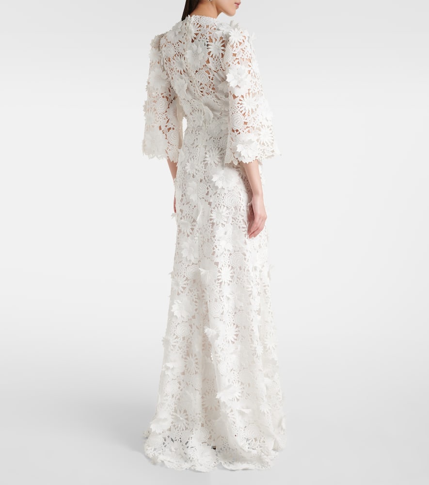 Bridal floral lace gown