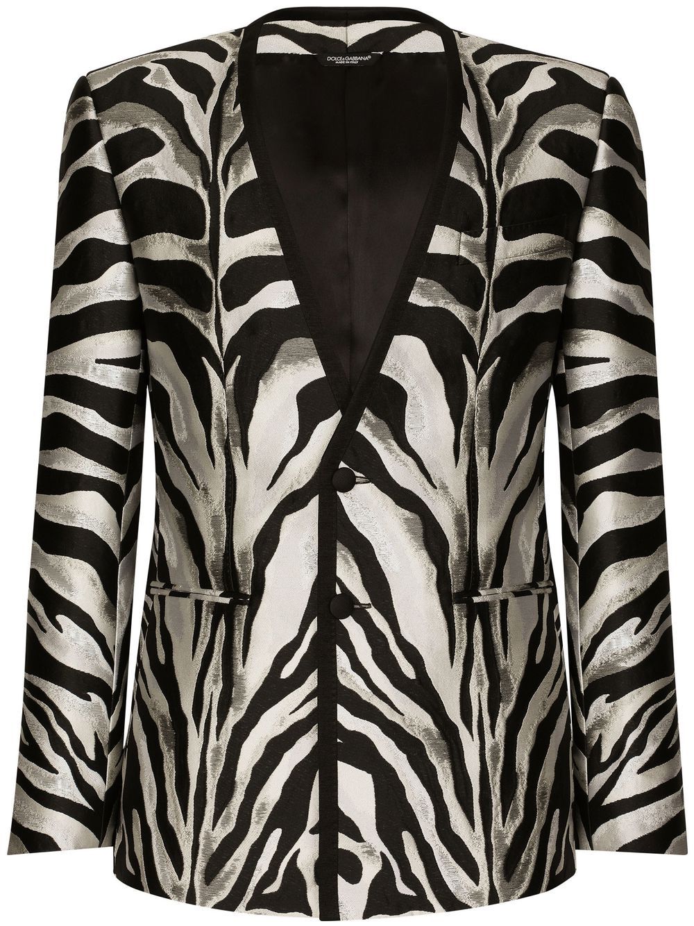 Abstract-print single-breasted blazer - Black