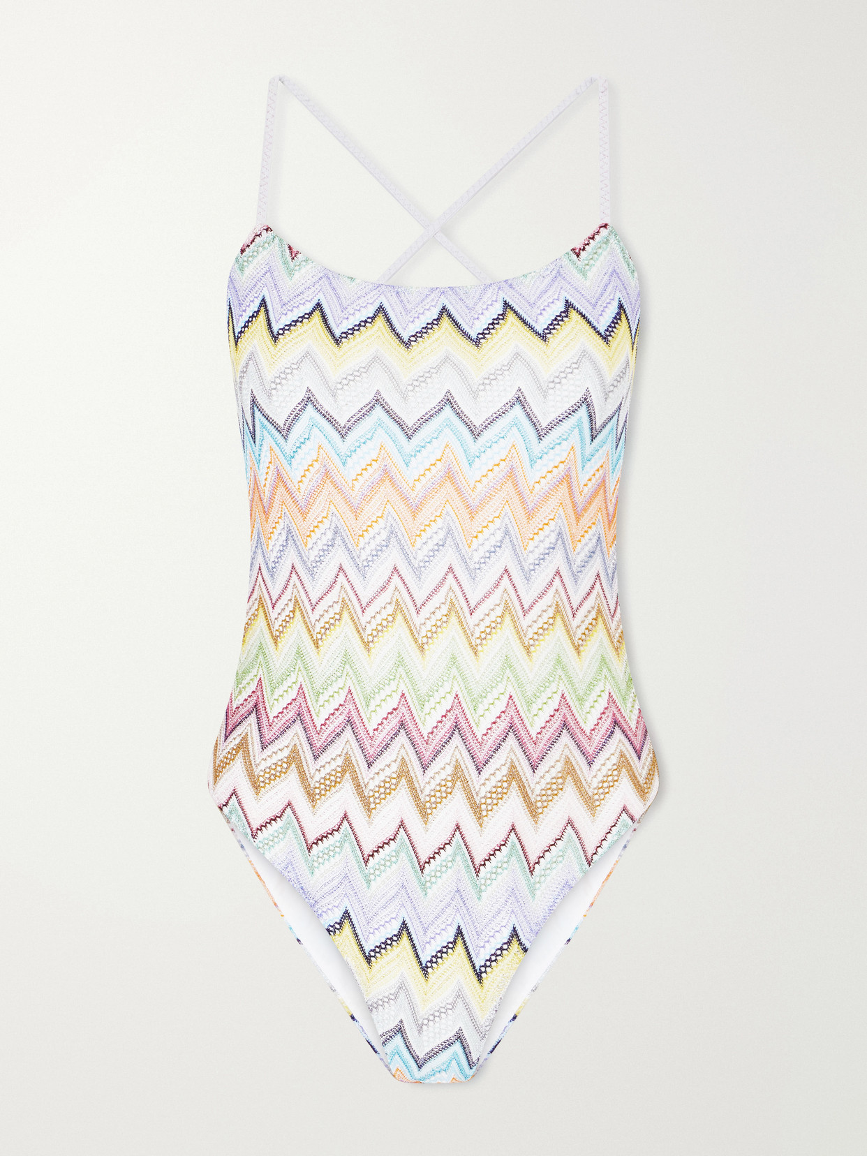 Striped Crochet-knit Swimsuit - Multi
