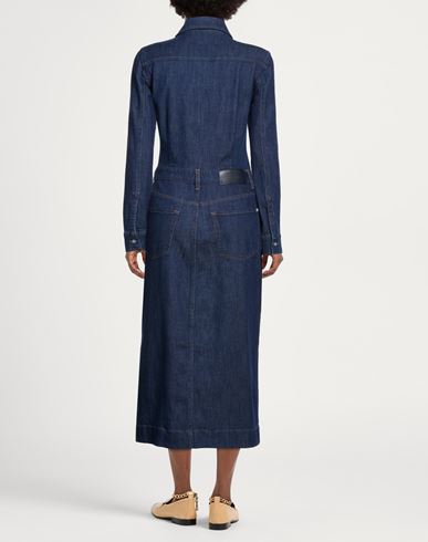 Woman Midi dress Blue Size L Cotton, Modal, Polyester, Elastane
