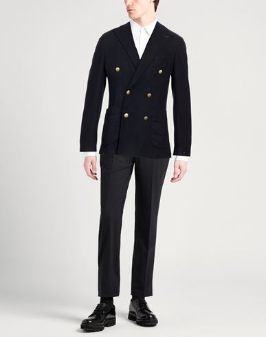 Man Blazer Midnight blue Size 38 Virgin Wool, Polyamide, Elastane